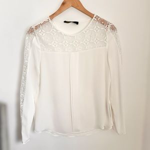 Zara Basic White Cutout Blouse